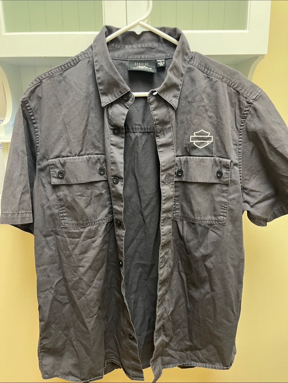 Harley-Davidson Charcoal Gray Short Sleeve Button Shirt